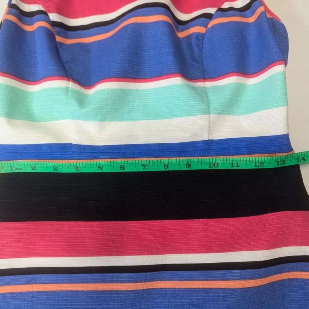 Kate Spade Tropical Stripe Mariam Dress, Fully Lined, Gold Zipper, Size 2